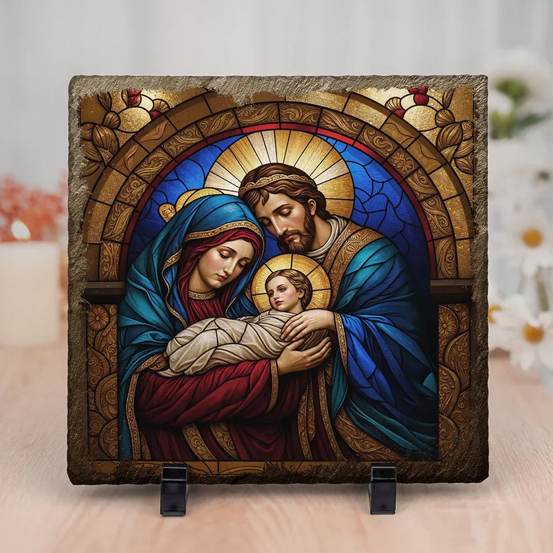Share The Meaning Of Love And Hope In Your Home - Family Personalized Custom Square Shaped Stone With Stand - Gift For Yourself, Best Friends, Siblings, Family Members