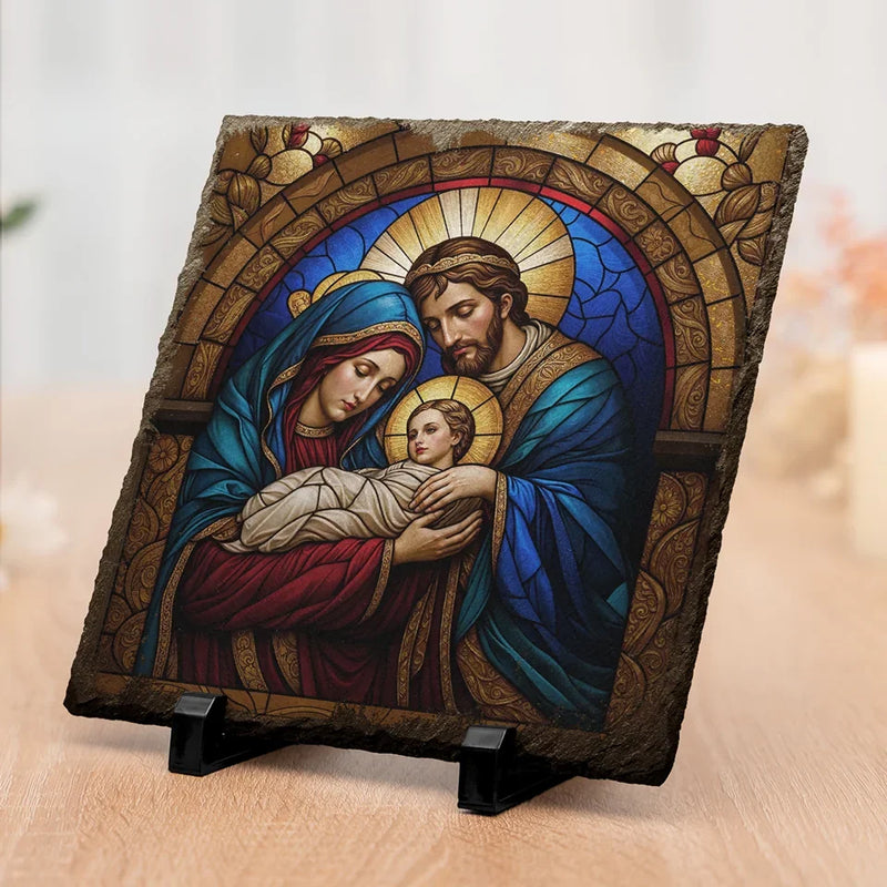 Share The Meaning Of Love And Hope In Your Home - Family Personalized Custom Square Shaped Stone With Stand - Gift For Yourself, Best Friends, Siblings, Family Members