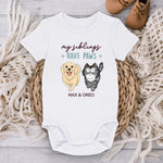 My Siblings Have Paws - Dog & Cat Personalized Custom Baby Onesie - Baby Shower Gift, Gift For Pet Owners, Pet Lovers