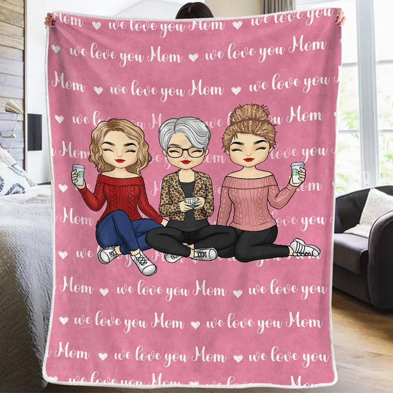 My Heart Is Full Because Of Your Love - Family Personalized Custom Blanket - Gift For Mom, Daughter