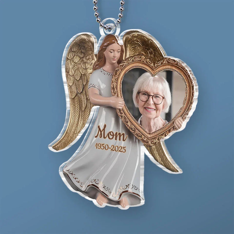 Custom Photo Remembering Is A Way To Keep Love Alive - Memorial Personalized Custom Car Ornament - Acrylic Custom Shaped - Sympathy Gift For Family Members
