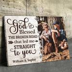 Custom Photo With You, I Am Home - Couple Personalized Custom Horizontal Canvas - Gift For Husband Wife, Anniversary