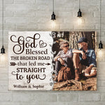 Custom Photo With You, I Am Home - Couple Personalized Custom Horizontal Canvas - Gift For Husband Wife, Anniversary