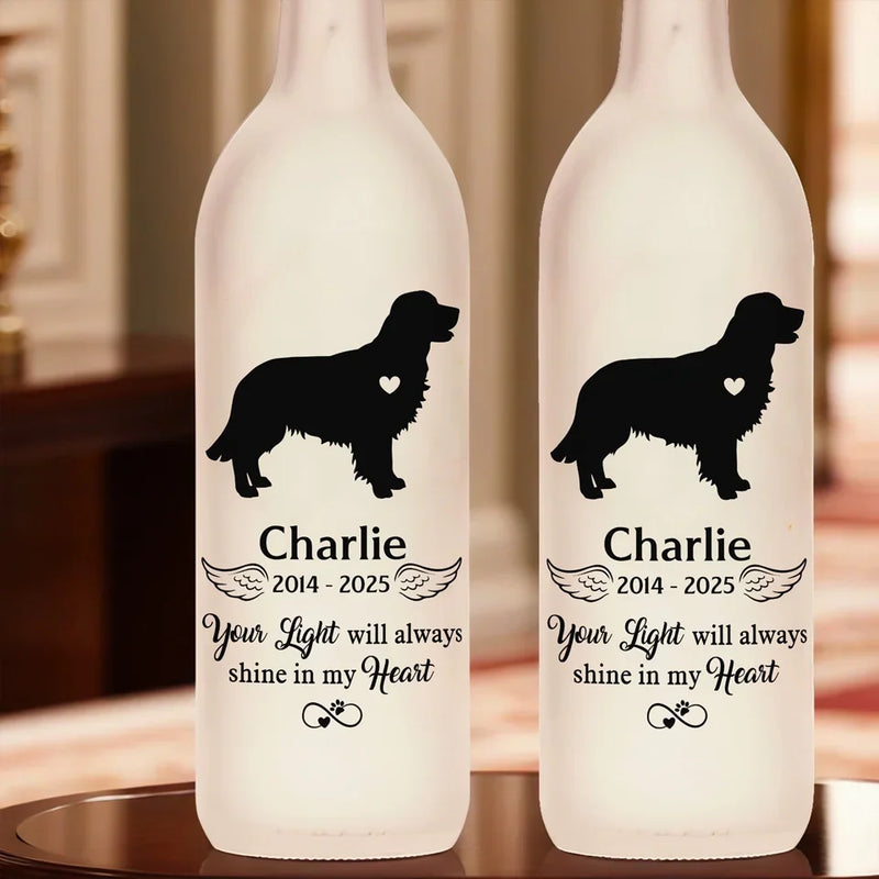 Forever In My Heart - Memorial Personalized Custom Bottle Lamp - Sympathy Gift For Pet Owners, Pet Lovers