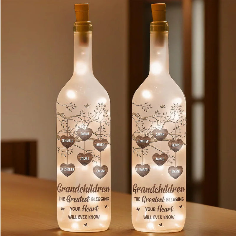 Like A Tree, Your Love Gives Me Roots And Wings - Family Personalized Custom Bottle Lamp - Gift For Mom, Grandma