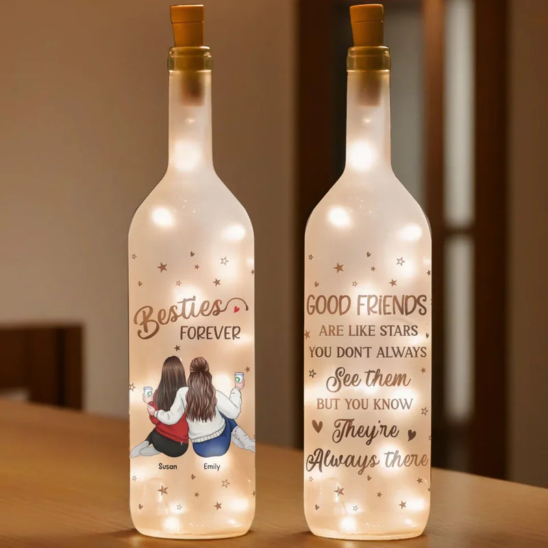 Laughter, Love, And Endless Memories - Bestie Personalized Custom Bottle Lamp - Gift For Best Friends, BFF, Sisters