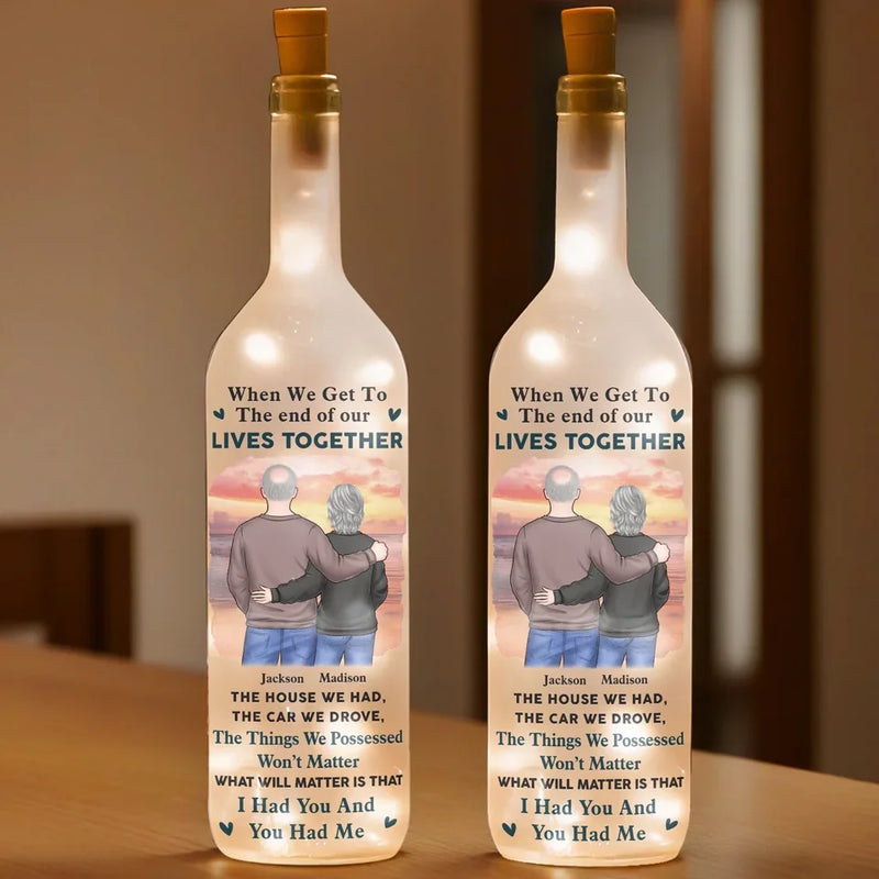 I Fall In Love With You More And More Each Day - Couple Personalized Custom Bottle Lamp - Gift For Husband Wife, Anniversary