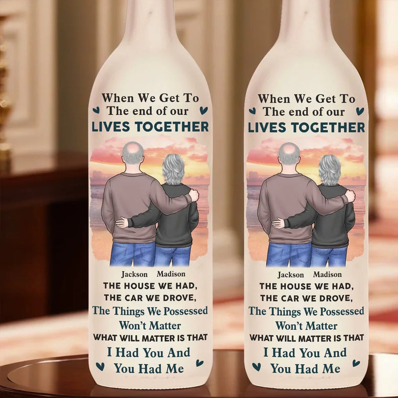 I Fall In Love With You More And More Each Day - Couple Personalized Custom Bottle Lamp - Gift For Husband Wife, Anniversary