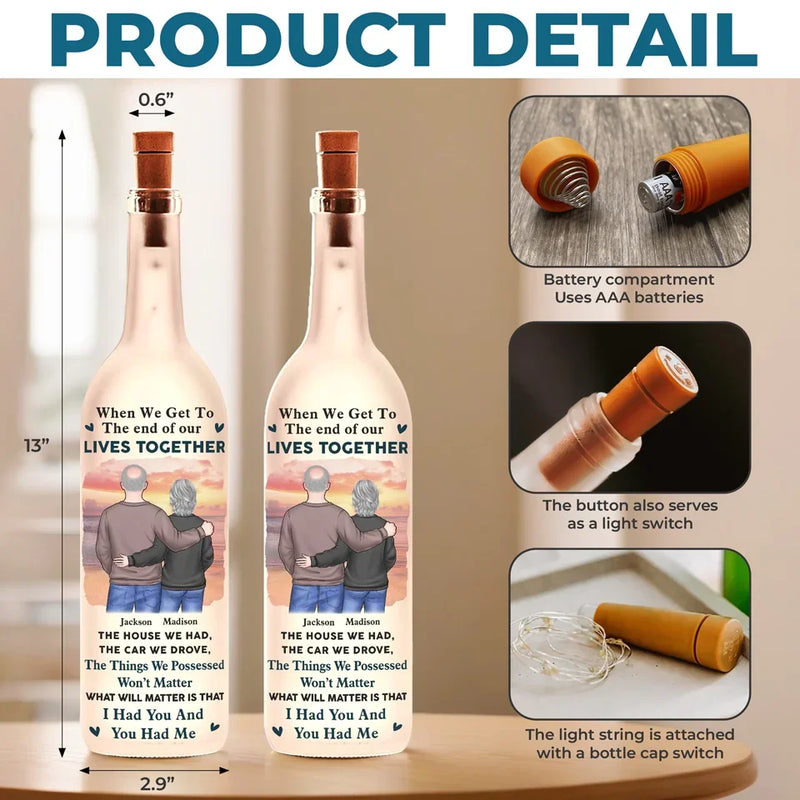 I Fall In Love With You More And More Each Day - Couple Personalized Custom Bottle Lamp - Gift For Husband Wife, Anniversary