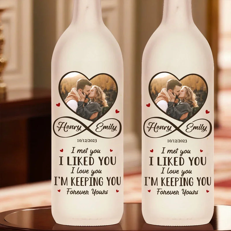 Custom Photo Every Moment Spent With You Is A Treasure - Couple Personalized Custom Bottle Lamp - Gift For Husband Wife, Anniversary