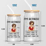 Custom Name Funny Retirement Gifts for Women - Personalized Glass Cup