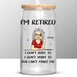 Custom Name Funny Retirement Gifts for Women - Personalized Glass Cup