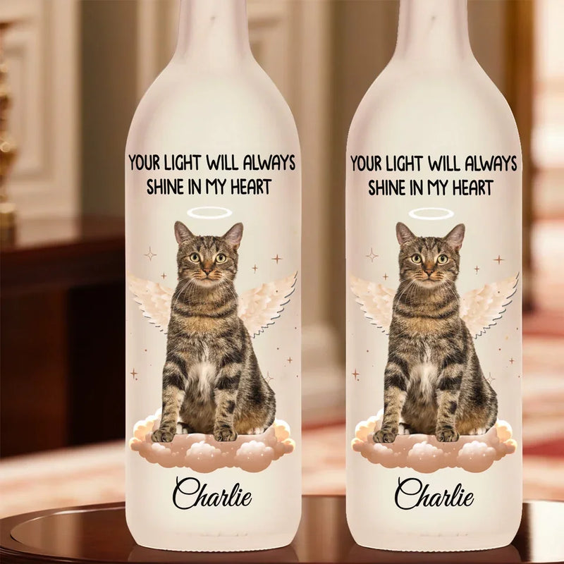 Custom Photo Gone From My Life, But Never From My Heart - Memorial Personalized Custom Bottle Lamp - Sympathy Gift For Pet Owners, Pet Lovers