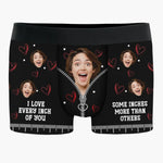 Custom Photo Funny Inch Love Gifts for Couples - Personalized Boxer Briefs