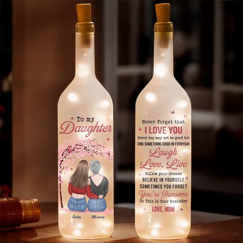 You Are My Shining Star, And I’m Endlessly Proud Of You - Family Personalized Custom Bottle Lamp - Gift For Mom, Daughter