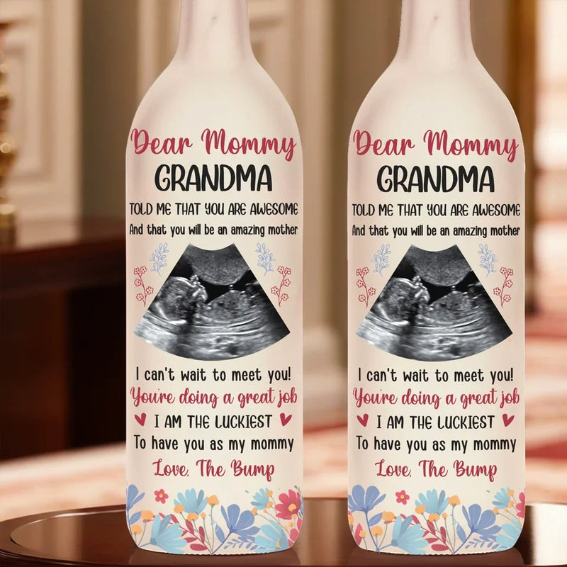 Custom Photo Welcome To The World, Little One - Family Personalized Custom Bottle Lamp - Baby Shower Gift, Gift For First Mom
