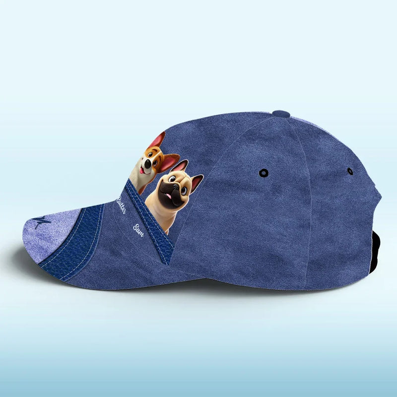 All You Need Is Love And A Dog - Family Personalized Custom Hat, All Over Print Classic Cap - Gift For Dad, Grandpa, Pet Owners, Pet Lovers