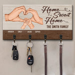 Home Is Where The Love Grows - Family Personalized Custom Home Decor Key Hanger, Key Holder - House Warming Gift For Family Members