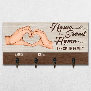 Home Is Where The Love Grows - Family Personalized Custom Home Decor Key Hanger, Key Holder - House Warming Gift For Family Members