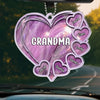 A Mother's Love Endures Through All - Family Personalized Custom Car Ornament - Acrylic Custom Shaped - Gift For Mom, Grandma
