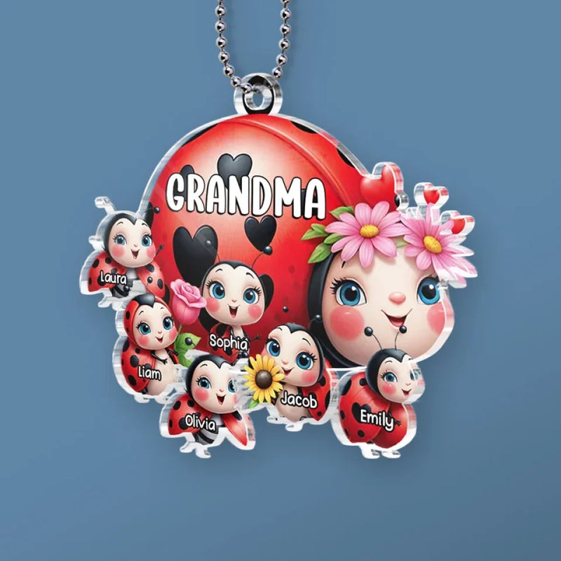 A Grandmother Is A Safe Haven - Family Personalized Custom Car Ornament - Acrylic Custom Shaped - Gift For Mom, Grandma