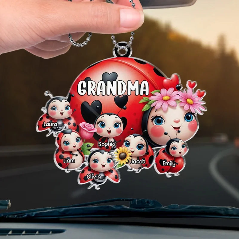 A Grandmother Is A Safe Haven - Family Personalized Custom Car Ornament - Acrylic Custom Shaped - Gift For Mom, Grandma