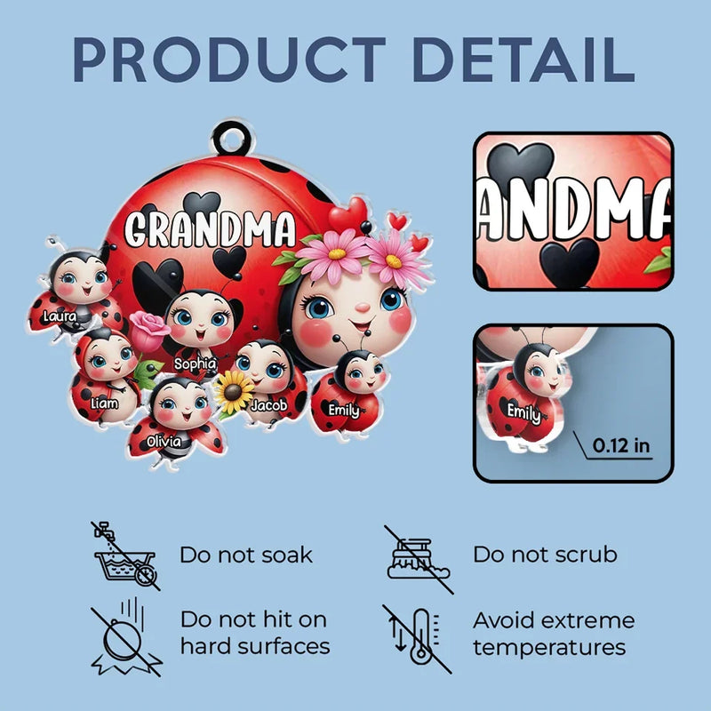 A Grandmother Is A Safe Haven - Family Personalized Custom Car Ornament - Acrylic Custom Shaped - Gift For Mom, Grandma