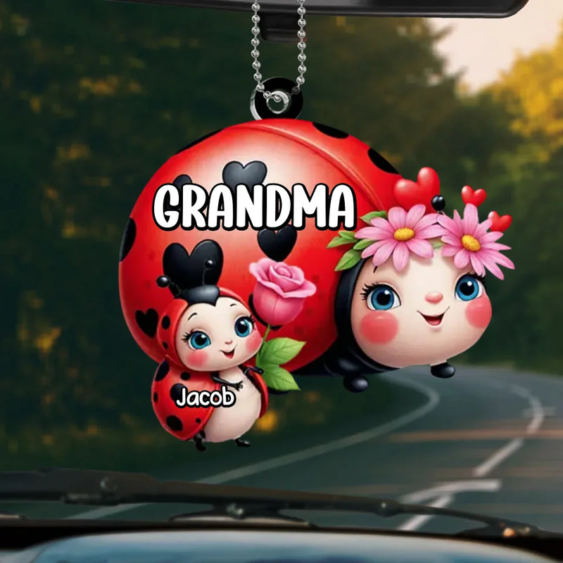 A Grandmother Is A Safe Haven - Family Personalized Custom Car Ornament - Acrylic Custom Shaped - Gift For Mom, Grandma
