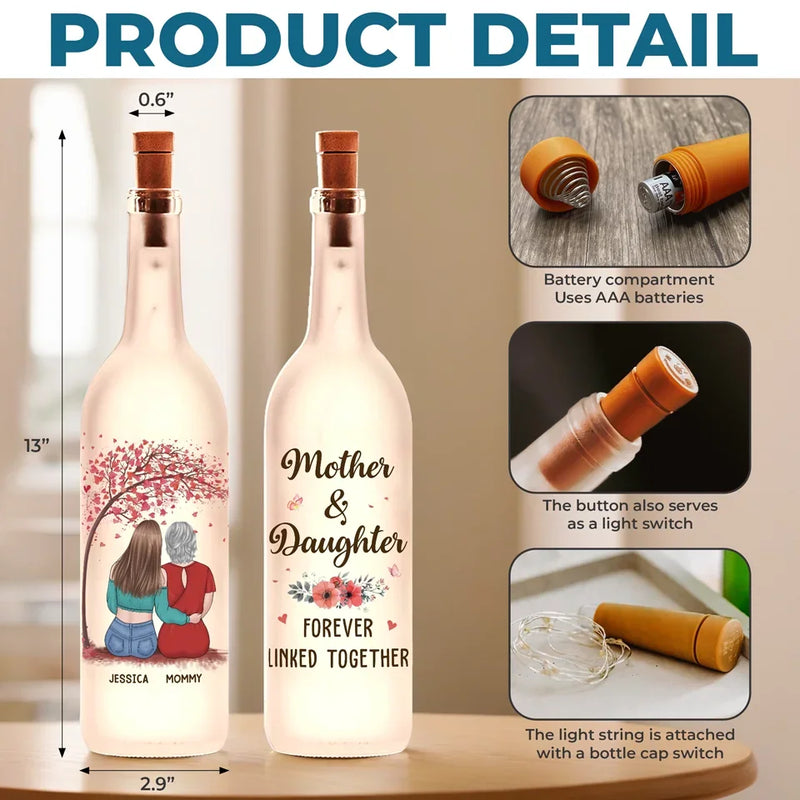 No One Knows You Like Mom Does - Family Personalized Custom Bottle Lamp - Gift For Mom, Daughter