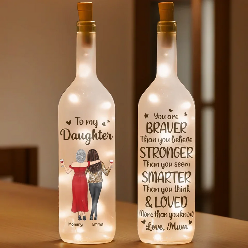 Daughters Are The Joy Of A Mother’s Heart - Family Personalized Custom Bottle Lamp - Gift For Mom, Daughter