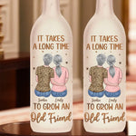 Side By Side, Through Thick And Thin - Bestie Personalized Custom Bottle Lamp - Gift For Best Friends, BFF, Sisters