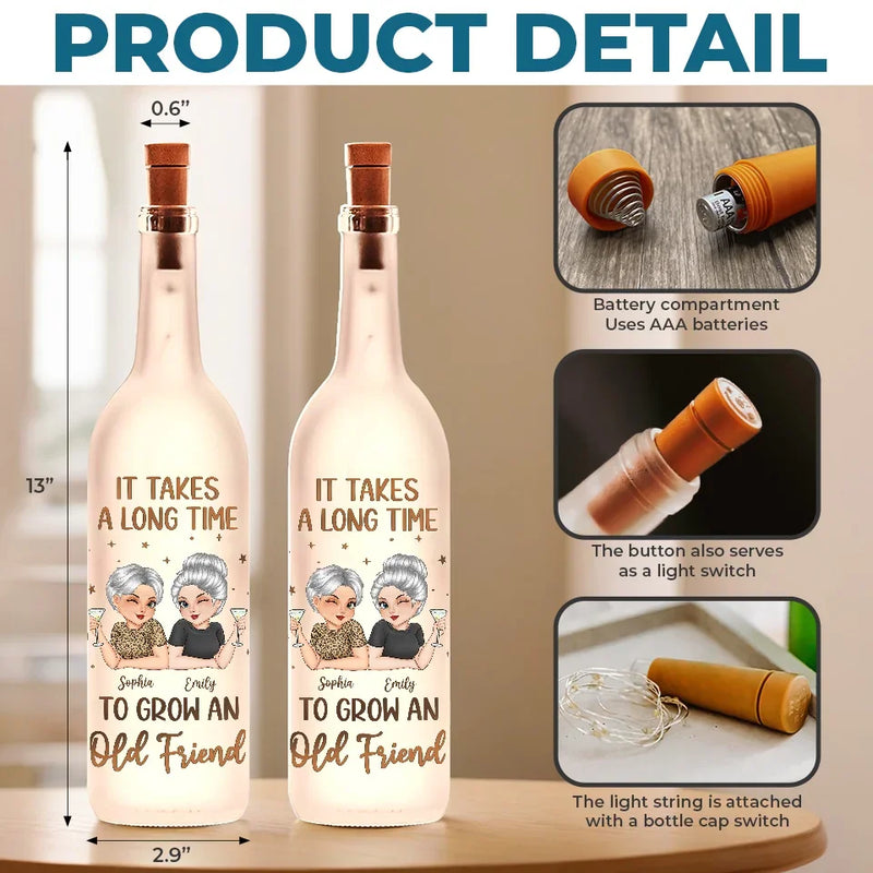 Besties For Life, No Matter What - Bestie Personalized Custom Bottle Lamp - Gift For Best Friends, BFF, Sisters