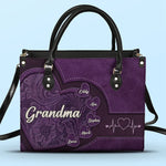 Custom Name Grandma Gifts for Grandmothers - Personalized Leather Handbag