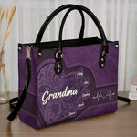Custom Name Grandma Gifts for Grandmothers - Personalized Leather Handbag
