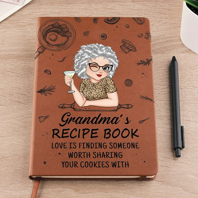 A Hobby Is Where The Heart Finds Its Freedom - Family Personalized Custom Leather Journal - Mother's Day, Gift For Mom, Grandma