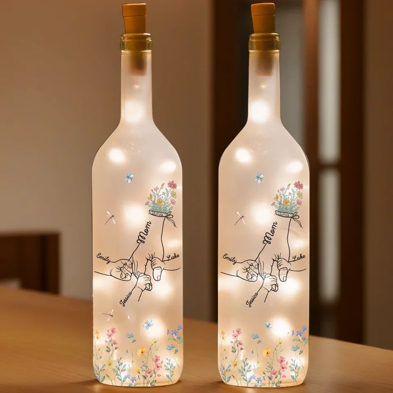 Your Hugs Are The Best Medicine - Family Personalized Custom Bottle Lamp - Gift For Mom, Grandma