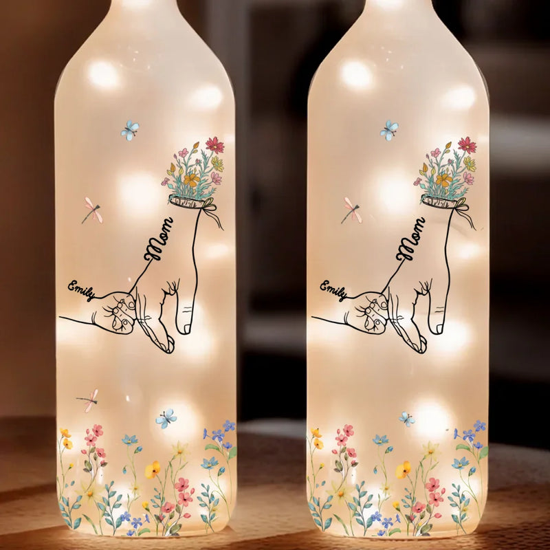 Your Hugs Are The Best Medicine - Family Personalized Custom Bottle Lamp - Gift For Mom, Grandma
