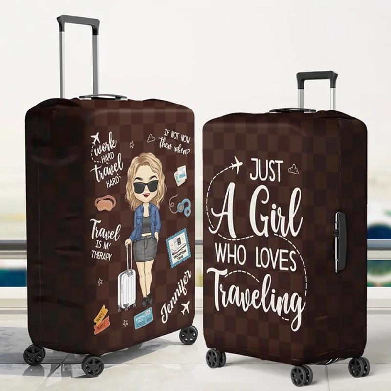 Love Is An Endless Journey - Travel Personalized Custom Luggage Cover - Summer Vacation Gift, Gift For Adventure Travel Lovers