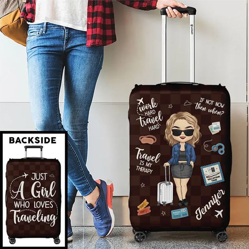 Love Is An Endless Journey - Travel Personalized Custom Luggage Cover - Summer Vacation Gift, Gift For Adventure Travel Lovers