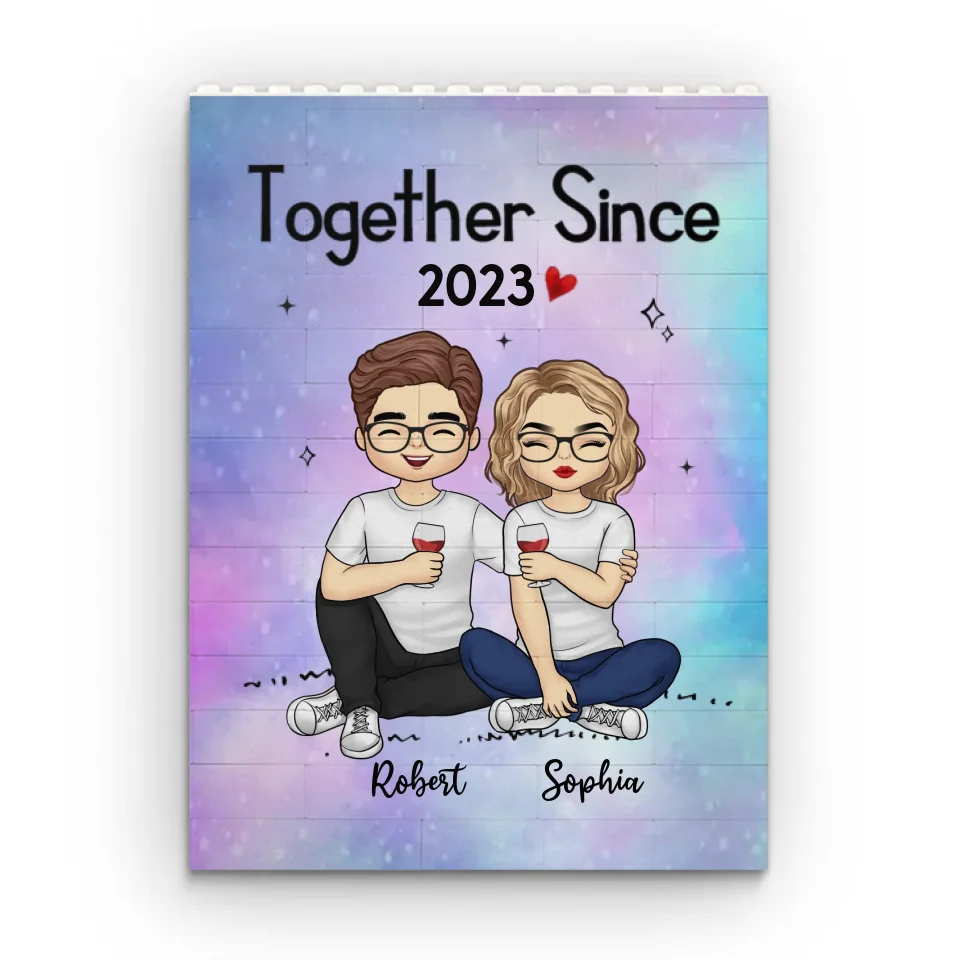 Tu es mon endroit heureux - Blocs de construction rectangulaires verticaux personnalisés pour couple - Cadeau pour mari et femme, anniversaire