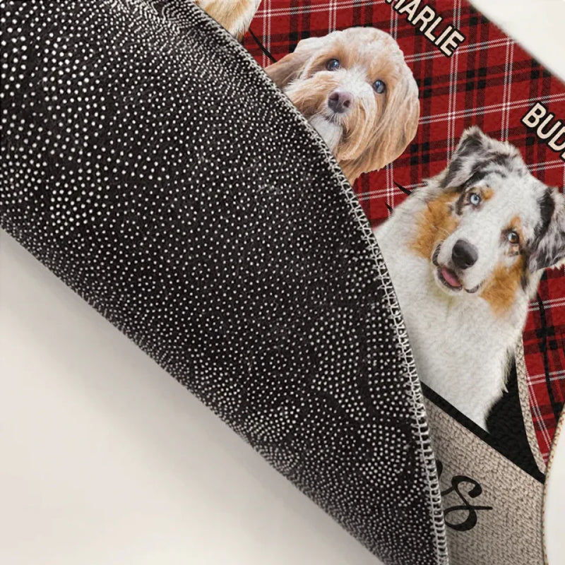 Custom Photo Adopt Love - Dog Personalized Custom Home Decor Decorative Mat - House Warming Gift For Pet Owners, Pet Lovers