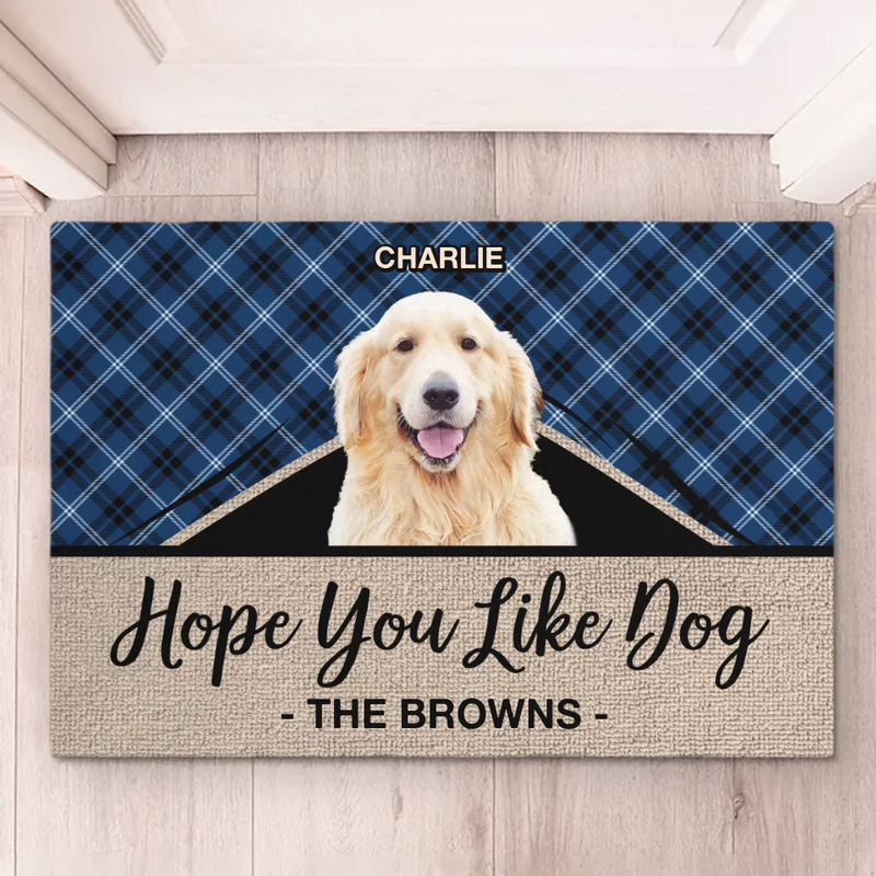 Custom Photo Adopt Love - Dog Personalized Custom Home Decor Decorative Mat - House Warming Gift For Pet Owners, Pet Lovers