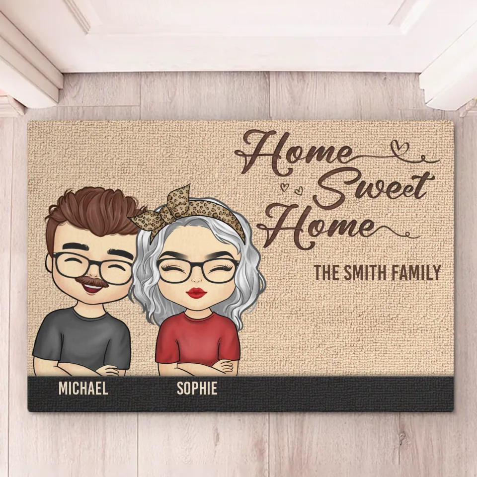 Happiness Is A Cozy Home - Family Personalized Custom Home Decor Decorative Mat - House Warming Gift For Family Members