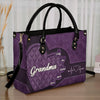 Grandma’s Love Is Endless - Family Personalized Custom Leather Handbag - Gift For Mom, Grandma