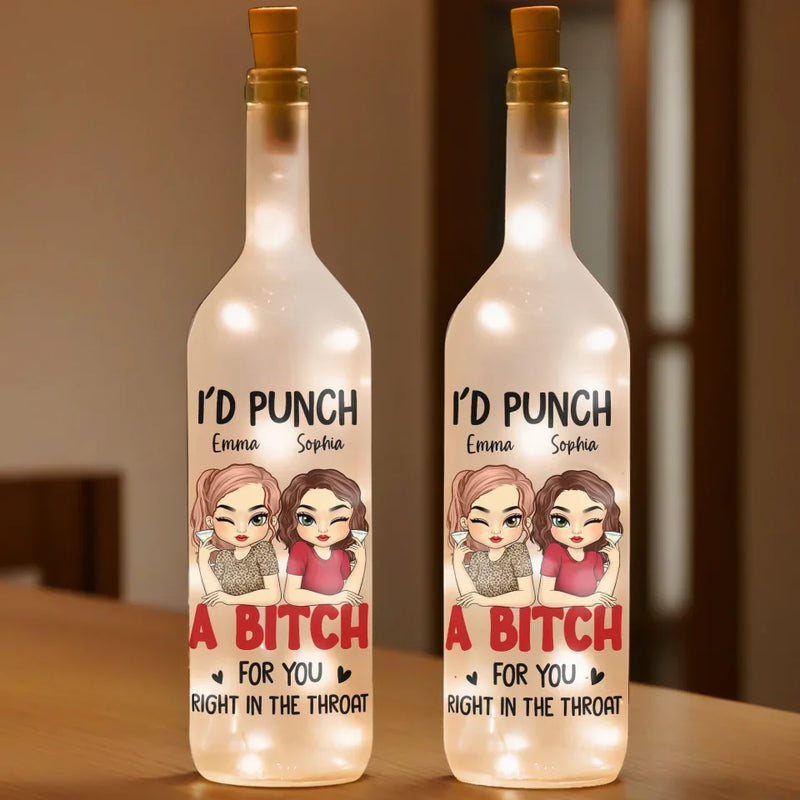 Besties, One Soul In Two Bodies - Bestie Personalized Custom Bottle Lamp - Gift For Best Friends, BFF, Sisters