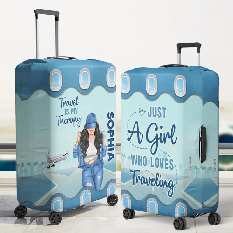 Up In The Clouds, Where I Belong - Travel Personalized Custom Luggage Cover - Summer Vacation Gift, Gift For Adventure Travel Lovers