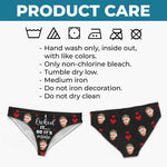 Custom Photo Handle With Care, This Belongs To Me - Couple Personalized Women Briefs - Gift For Husband Wife, Anniversary