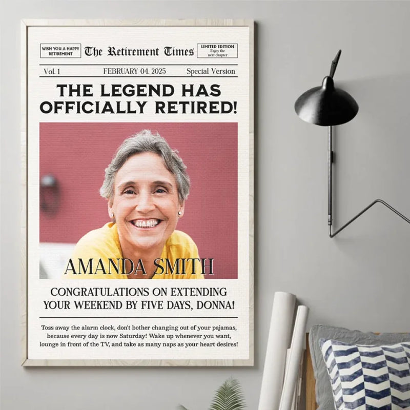 Custom Photo The Legend Has Officially Retired - Personalized Custom Vertical Poster - Appreciation, Retirement Gift For Coworkers, Work Friends, Colleagues, Family Members