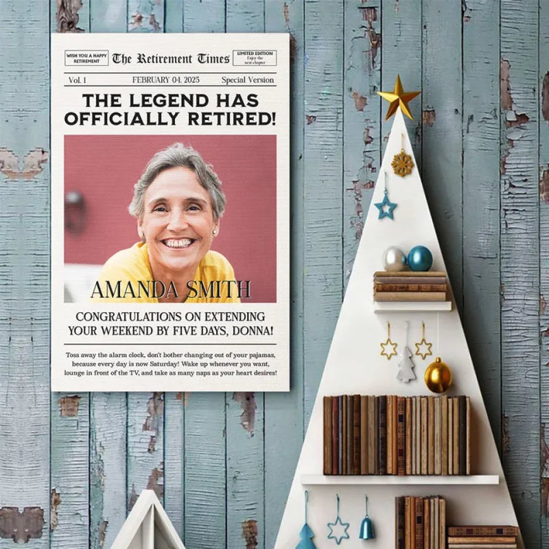 Custom Photo The Legend Has Officially Retired - Personalized Custom Vertical Poster - Appreciation, Retirement Gift For Coworkers, Work Friends, Colleagues, Family Members