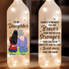 The Love Between A Mom And Daughter Is Forever - Family Personalized Custom Bottle Lamp - Gift For Mom, Daughter
